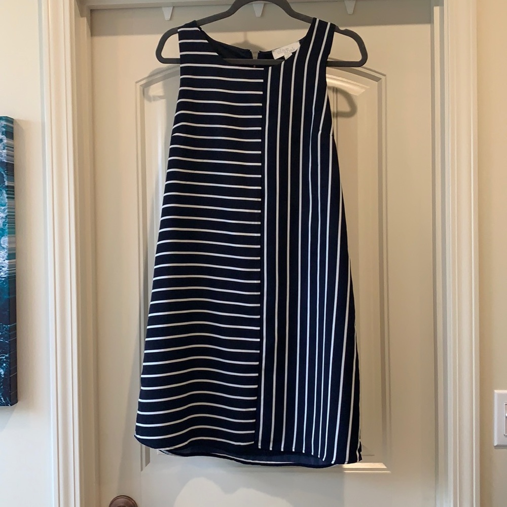 Navy and white stripe dress